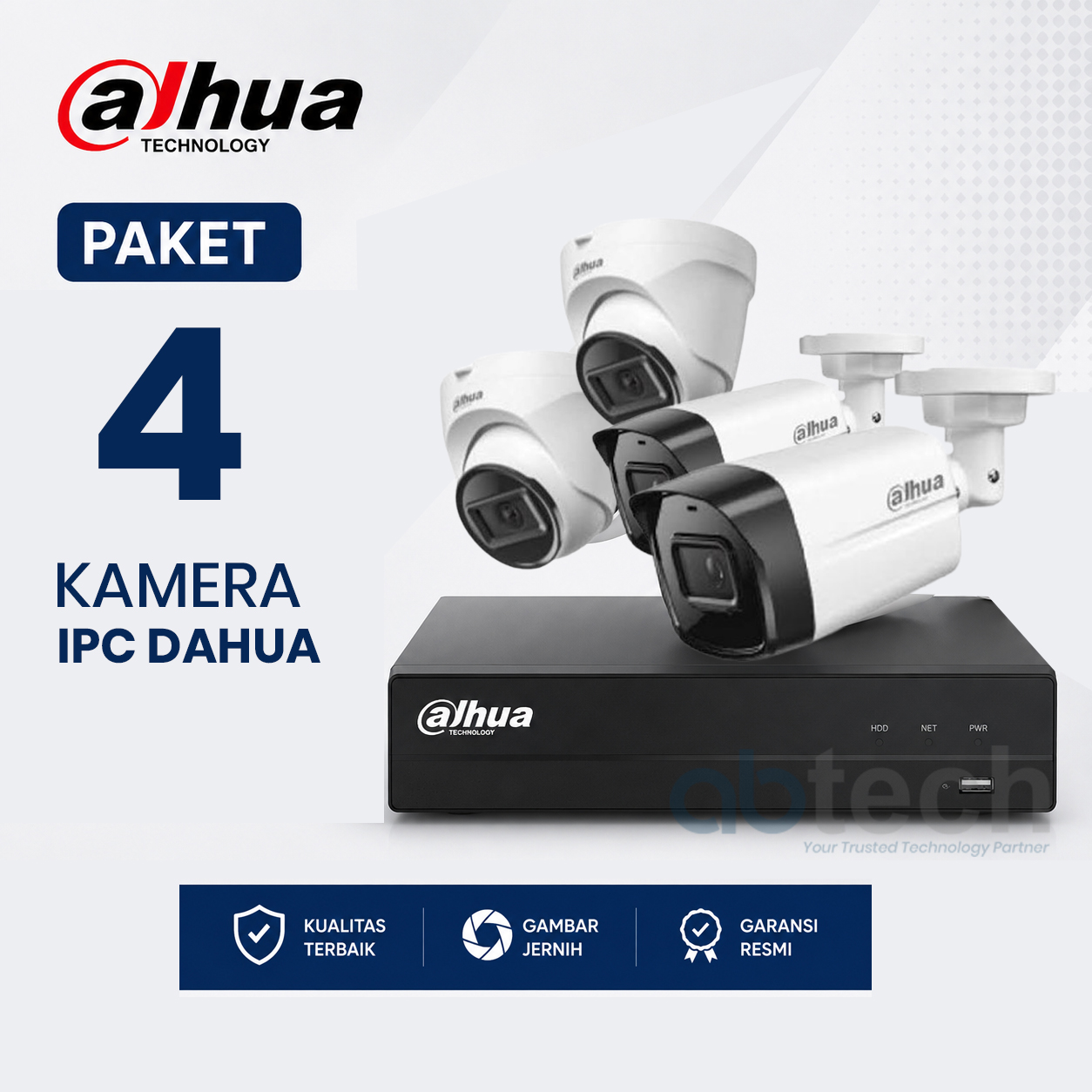 Paket CCTV Dahua 4 Kamera IPC 2MP